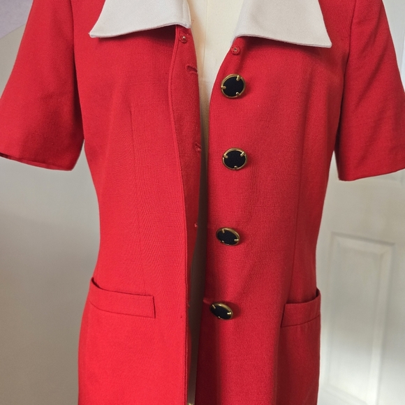 Preston & York Vintage | 8 | Vintage Red & White Long Blazer - Picture 7 of 16